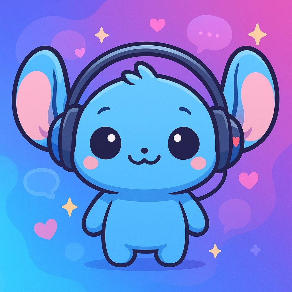 Personagem Tagarela 3 - Stitch azul calmo